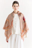 Samora Patterned Shoulder Shawl - NUDE
