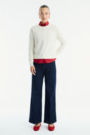 Straight Leg Pocket Jeans - Navy Blue