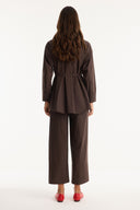 Pocket Detail Button-Up Shirt and Trousers Set