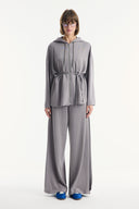 Comfortable Zippered Trouser Set - Gray