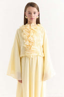 Ruffle Collar Detail Dress - Yellow