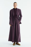 Benetti Button-Detail Skirt Suit - Plum