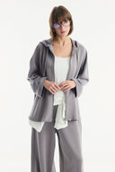 Comfortable Zippered Trouser Set - Gray