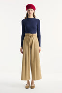Wide-Leg Cotton Trousers