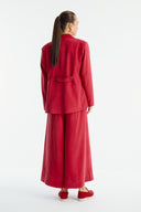 Benetti Button-Detail Jacket and Skirt Set - Red
