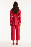 Pocket Detail Button-Up Shirt and Trousers Set
