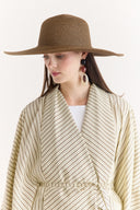 Wide Straw Hat - Coffee