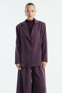 Benetti Button-Detail Skirt Suit - Plum