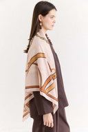 Samora Patterned Shoulder Shawl - Powder