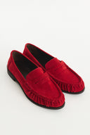 Moren Suede Genuine Leather Loafers - Red