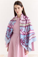Samora Patterned Shoulder Shawl - Fuchsia