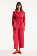 Pocket Detail Button-Up Shirt and Trousers Set