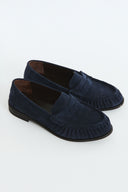 Moren Suede Genuine Leather Loafers - Navy Blue