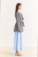 Striped Ruffled Shirt - Brown