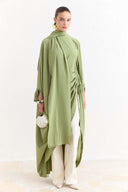 Tunnel Detailed Abaya - Sage Green
