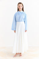Voile Flared Skirt - White