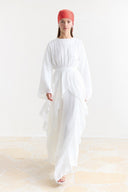 Senna Ruffled Waist Dress - White