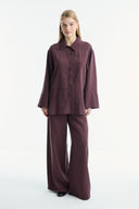 Cuffed Striped Trouser Set