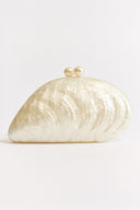 Mother-of-Pearl Shell Pattern Clutch Bag - Mother-of-Pearl