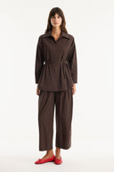 Pocket Detail Button-Up Shirt and Trousers Set