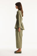 Pocket Detail Button-Up Shirt and Trousers Set
