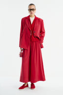 Benetti Button-Detail Jacket and Skirt Set - Red