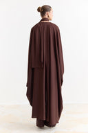 Tünel Detaylı Abaya - Kahve