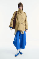 Epaulet Detailed Short Trench Coat - Camel