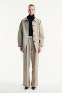 Button-Detailed Belted Jacket