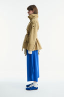 Epaulet Detailed Short Trench Coat - Camel