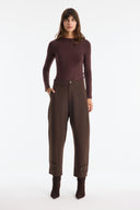Carrot Fit Button Detail Trousers