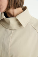 Long Trench Coat with Epaulet and Belt Detail