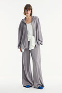 Comfortable Zippered Trouser Set - Gray