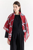 Samora Patterned Shoulder Shawl - Red
