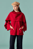 Scarf-Detail Knitted Sweater - Red