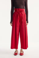 Wide Leg Cotton Trousers