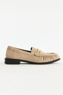 Moren Suede Genuine Leather Loafers - Stone