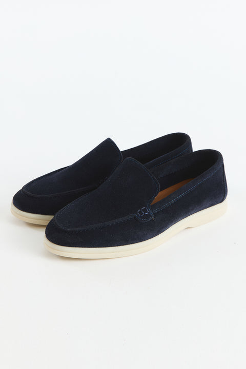 Lorenzo Genuine Suede Loafers - Navy Blue