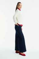 Straight Leg Pocket Jeans - Navy Blue