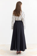 Voile Flared Skirt - Black