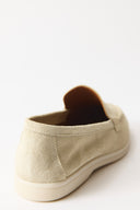 Lorenzo Genuine Leather Suede Loafers - Beige