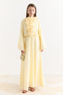 Ruffle Collar Detail Dress - Yellow