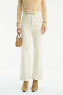 Straight Leg Pocket Jeans - Ecru