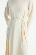 Basic Knit Co-ord Set with Side Slit Trousers - Stone