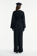 Basic Yırtmaç Detaylı Pantolonlu Triko Takım