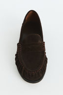 Moren Suede Genuine Leather Loafers - Bitter Brown