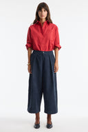 Pleated Wide-Leg Trousers