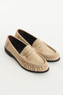 Moren Suede Genuine Leather Loafers - Stone