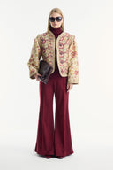 Floral Print Jacquard Quilted Jacket