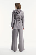 Comfortable Zippered Trouser Set - Gray